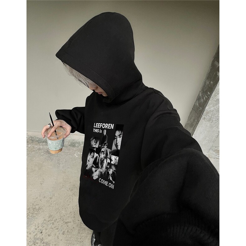 美式印花连帽卫衣男潮牌嘻哈宽松百搭套头外套W307-P48,女装短外套,电商C307