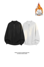 2025冬季新款港风白底大码半拉链卫衣M-5XHW25999-特P35，男装卫衣，电商A022