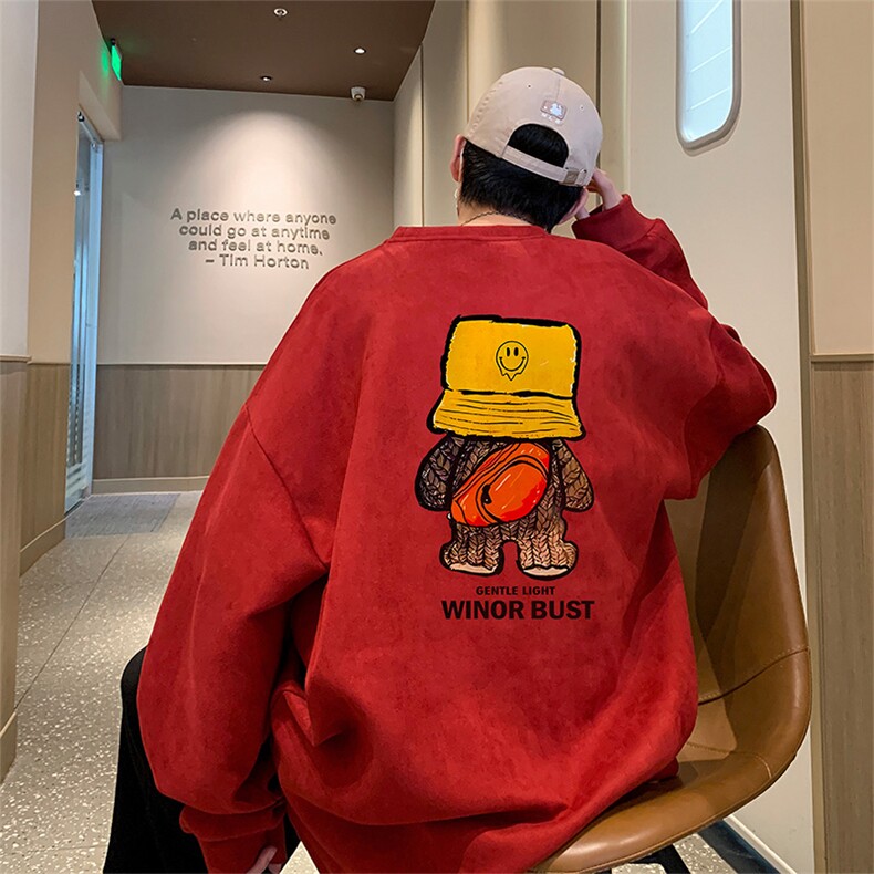 已注册抖音直播得物品质麂皮绒开叉圆角宽松男卫衣W3026P45控价68，女装卫衣/绒衫，电商C408(原B339-1)