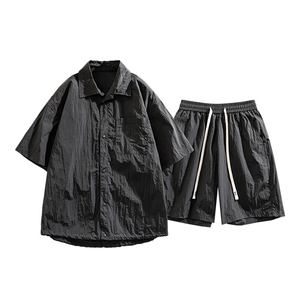 夏季新款衬衫男短袖高级感冰凉休闲短裤潮两件套 A436-2539-P60图片