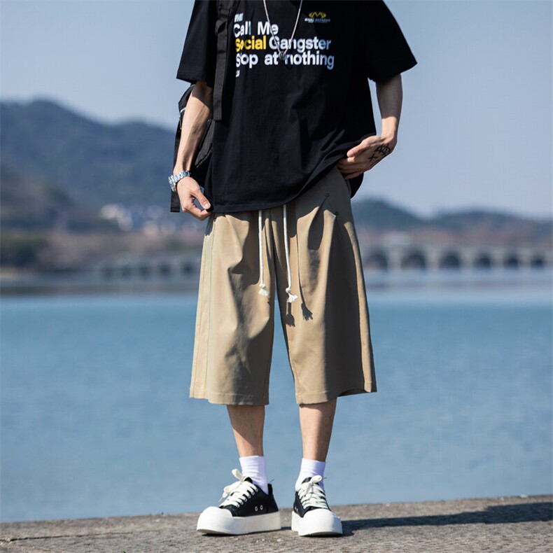 2025夏季新款潮牌立体剪裁工装短裤宽松休闲裤七分男2551特批控68,男装牛仔裤,电商C305A