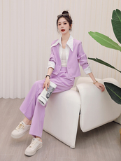 2025气质休闲小个子阔腿裤两件套女时尚洋气新款减龄，女装套装/套裙，韩美纤衣