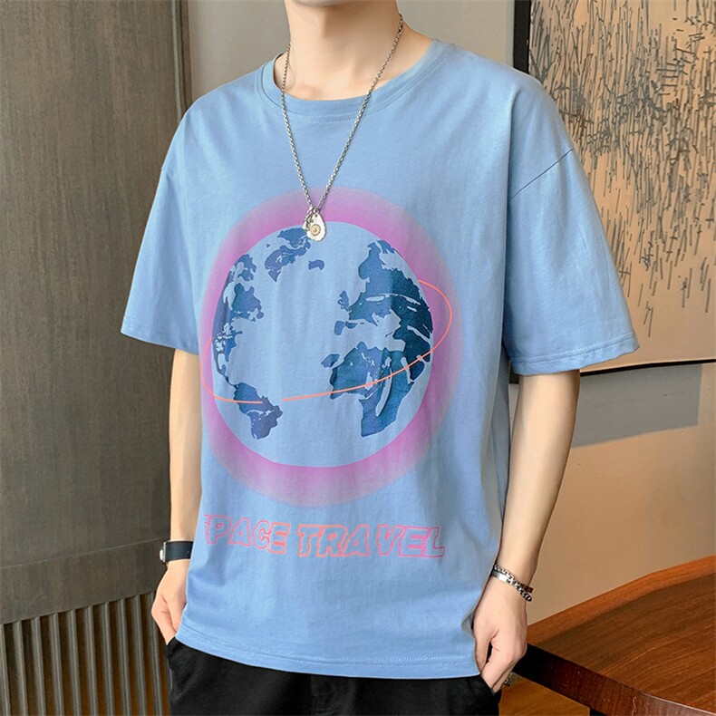短袖T恤店主风男士纯棉印花手感上衣舒适TC3095-P25,男装T恤,星座717