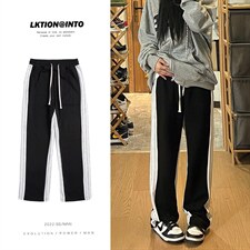 秋季新款条纹拼接卫裤长裤女模XZ604-KP75-P55控68，男装休闲裤，星座604