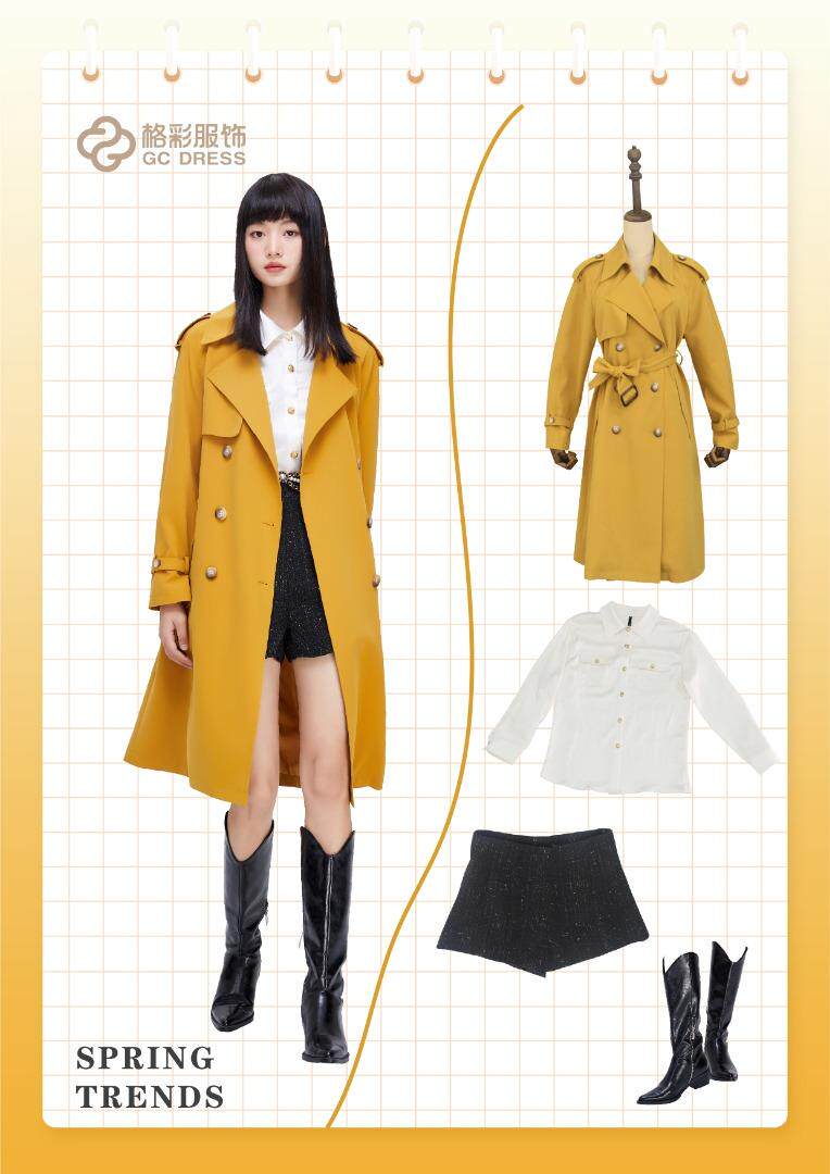 2023春装新款长款风衣，女装风衣，千浪依族