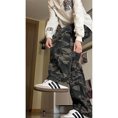 美式直筒裤迷彩牛仔裤男宽松休闲裤男潮牌长裤K2412P45，男装牛仔裤，电商A062