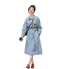 2024春秋季牛仔连衣裙中长款女衬衫裙，女装连衣裙，秋水欣儿