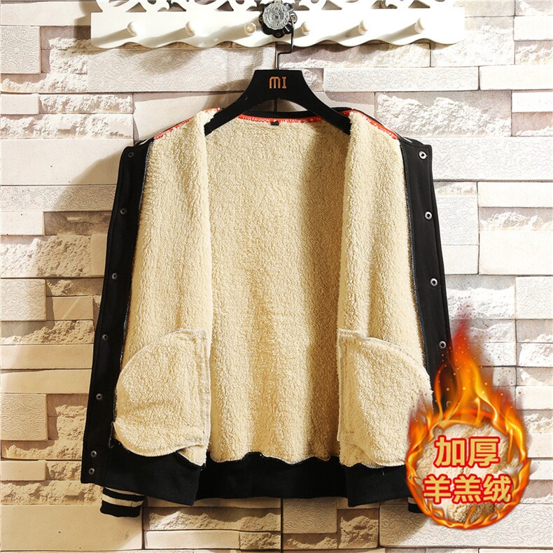 2025冬季新款加绒加厚羊羔毛棒球服大码卫衣XZ102A-4-302-P65,女装职业装,星座211-2
