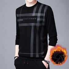 卫衣男2023秋季新款圆领宽松免烫上衣中青年加绒印花套头休闲男装，男装卫衣，电商B212（原钱塘6029）