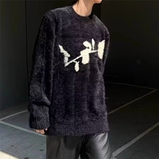 G110-P572025秋冬季新款潮流帅气毛绒毛衣男青少年加厚，男装针织衫/毛衣，电商B323A