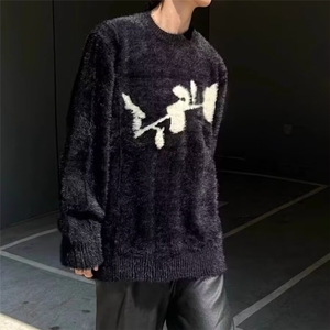 G110-P57 2025秋冬季新款潮流帅气毛绒毛衣男青少年加厚图片
