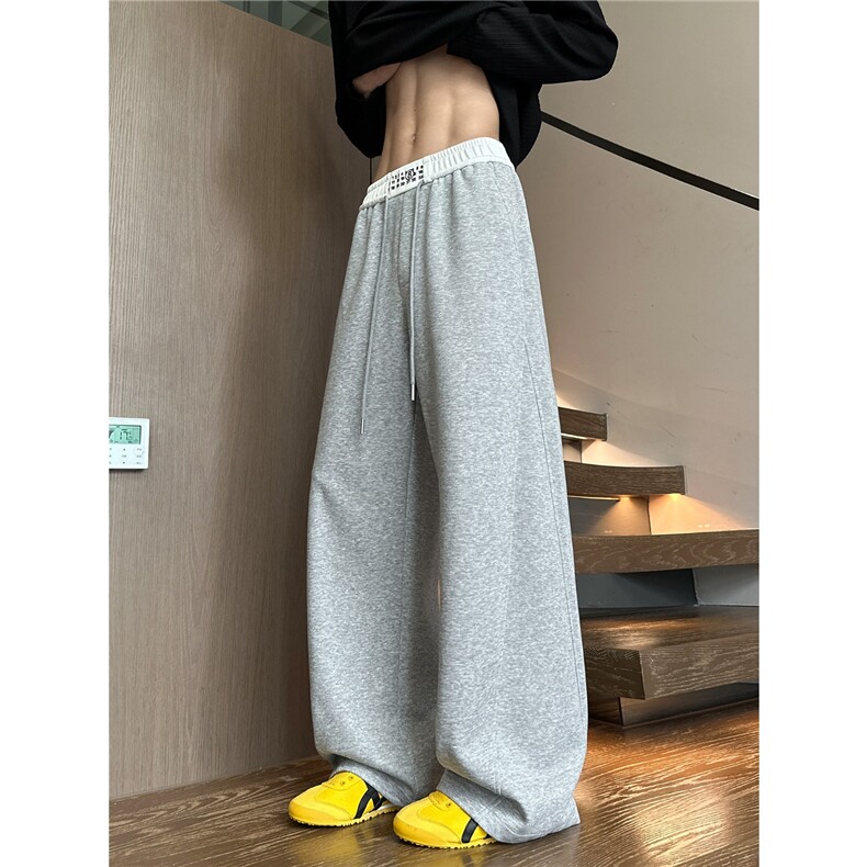 美式运动卫裤男款休闲直筒裤垂感微喇裤子XYK91-P38图片