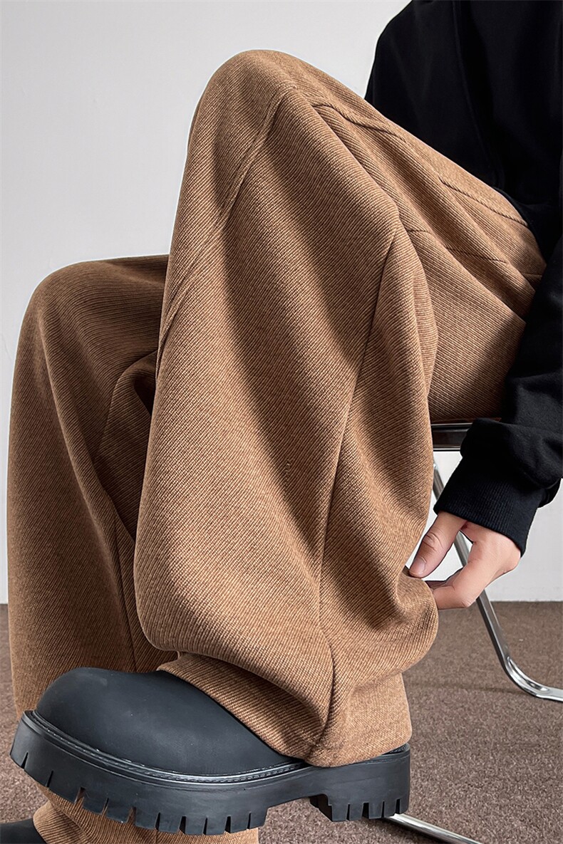 8XL-M高品质含羊毛！雪尼尔卫裤加厚休闲阔腿裤男K9117P108控138,男装休闲裤,电商D206-1