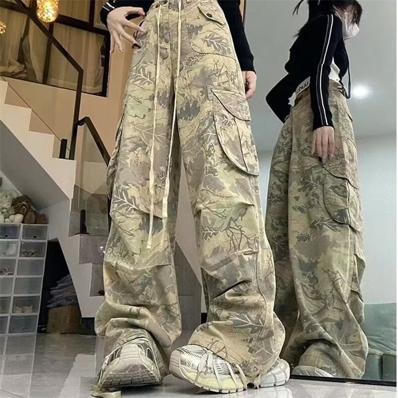 高街迷彩工装可束脚牛仔裤男女潮宽松阔腿裤牛仔裤NZK781-P55有货,男装牛仔裤,星座302B-2