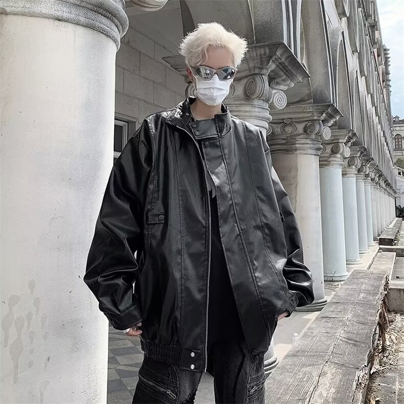 2024年复古宽松休闲痞帅机车皮衣夹克男春秋季高级感HY751-P75,男装皮衣,星座1109-3
