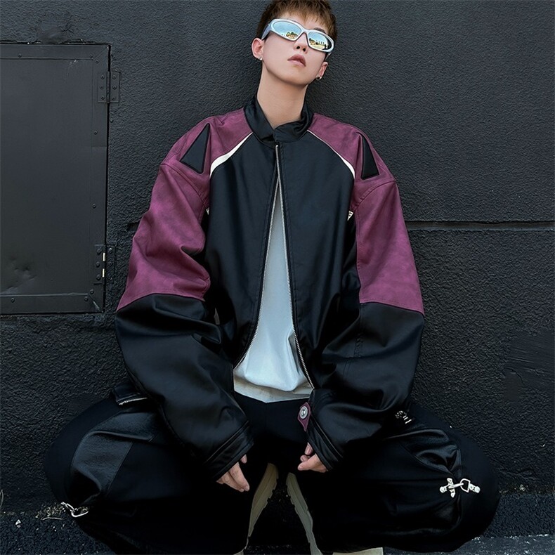美式PU皮外套女秋冬季新款机车服加厚情侣夹克棉衣男Y156/P84,男装夹克,星座506