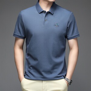 夏季新款男士翻领短袖t恤中年有领男装上衣服休闲POLO衫