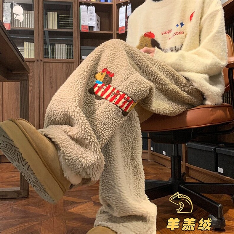 毛绒休闲裤男女同款多颜色,男装休闲裤,星座506A