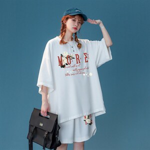 中性 2023夏季新款开叉不规则冰丝休闲运动套装TZ913 P65---控88图片