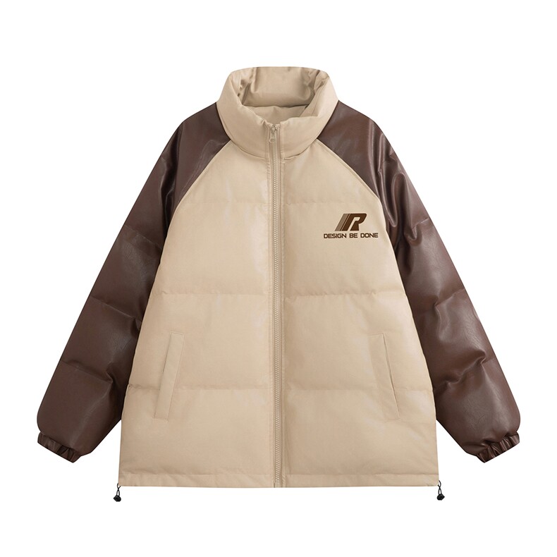 白底新款冬季时尚百搭宽松字母印花潮流棉服外套MY522P85控118,男装棉衣,电商A247-1