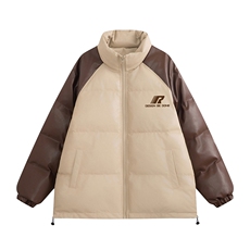 白底新款冬季时尚百搭宽松字母印花潮流棉服外套MY522P85控118，男装棉衣，电商A247-1