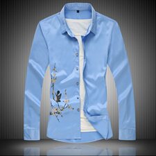 20年大码印花中国风衬衫男夏秋新款青年长袖衬衫QT5030/2121p50，男装衬衫，电商A012