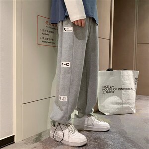 2023春季新款男士休闲裤百搭学生潮流印花卫裤K2035P45图片
