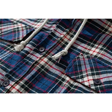 白底连帽格子衬衫男大码M-5XL.棉帽子聚酯纤维CS77918P60，男装衬衫，星座227-7
