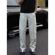 1506/QC660/P54休闲裤字母绣标拼接设计单褶皱户外运动伞兵，男装休闲裤，星座1506