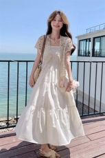 初夏清冷感五一出游出片穿搭女2025新款蕾丝开衫内搭吊带裙，女装连衣裙，2C269