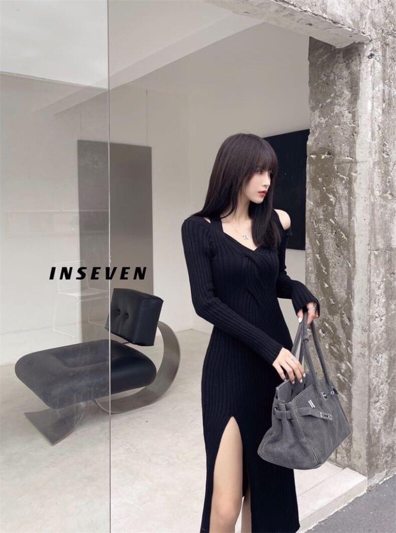 冬季新款针织毛衣裙，女装针织衫/毛衣，INSEVEN