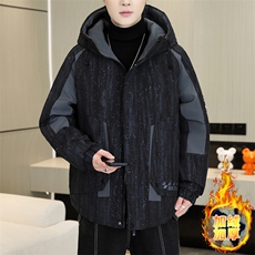 秋冬男式加绒加厚夹克男时尚派克服加厚棉衣男外套MY8650-P93，男装夹克，星座310B-3