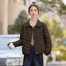 时尚短款新标90白鸭绒羽绒服女2025冬季新款轻薄保暖外套上衣，女装羽绒服，余墨
