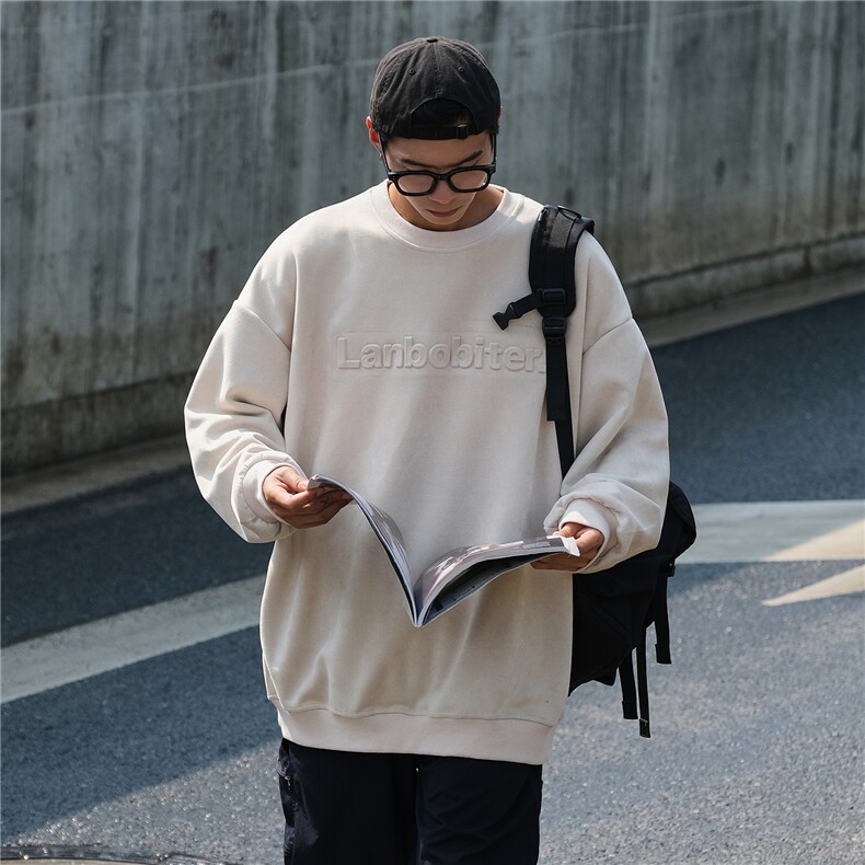 2026秋装新品鹿皮绒钢印情侣卫衣宽松外套上衣G1015P58男,女装短外套,电商A339