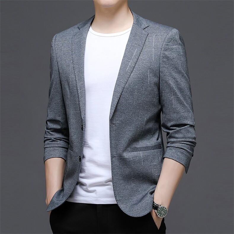 秋季新款西装男西服简约外套西服商务休闲小西装单西图片