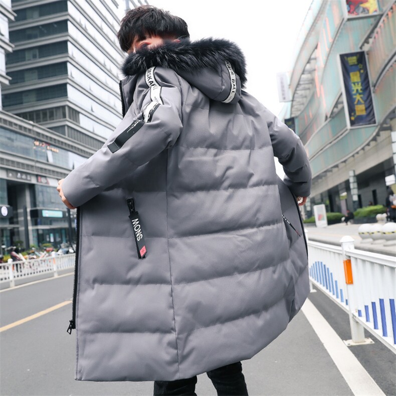 2020冬季中长款加厚棉衣男潮流韩版假毛领棉衣男MY103,男装棉衣,A067