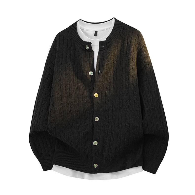 MK7001-CG-3DP53韩系风麻花长袖单排扣针织开衫情侣洋气针织上衣，男装卫衣，星座510A-5