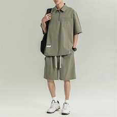 休闲套装夏季短袖短裤衣服一套搭配夏天高端帅气TZ21-特批-70，男装休闲套装，星座718
