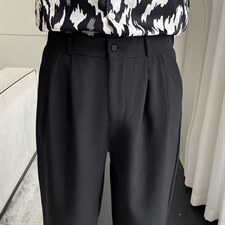 男士直筒裤子休闲裤韩版潮流ins垂感九分裤宽松chic西裤K885P42，男装休闲裤，星座1116-2