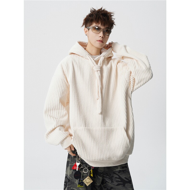 现货秋季 WY7890-P55控78 高品质灯芯绒高质量连帽加绒加厚卫衣图片