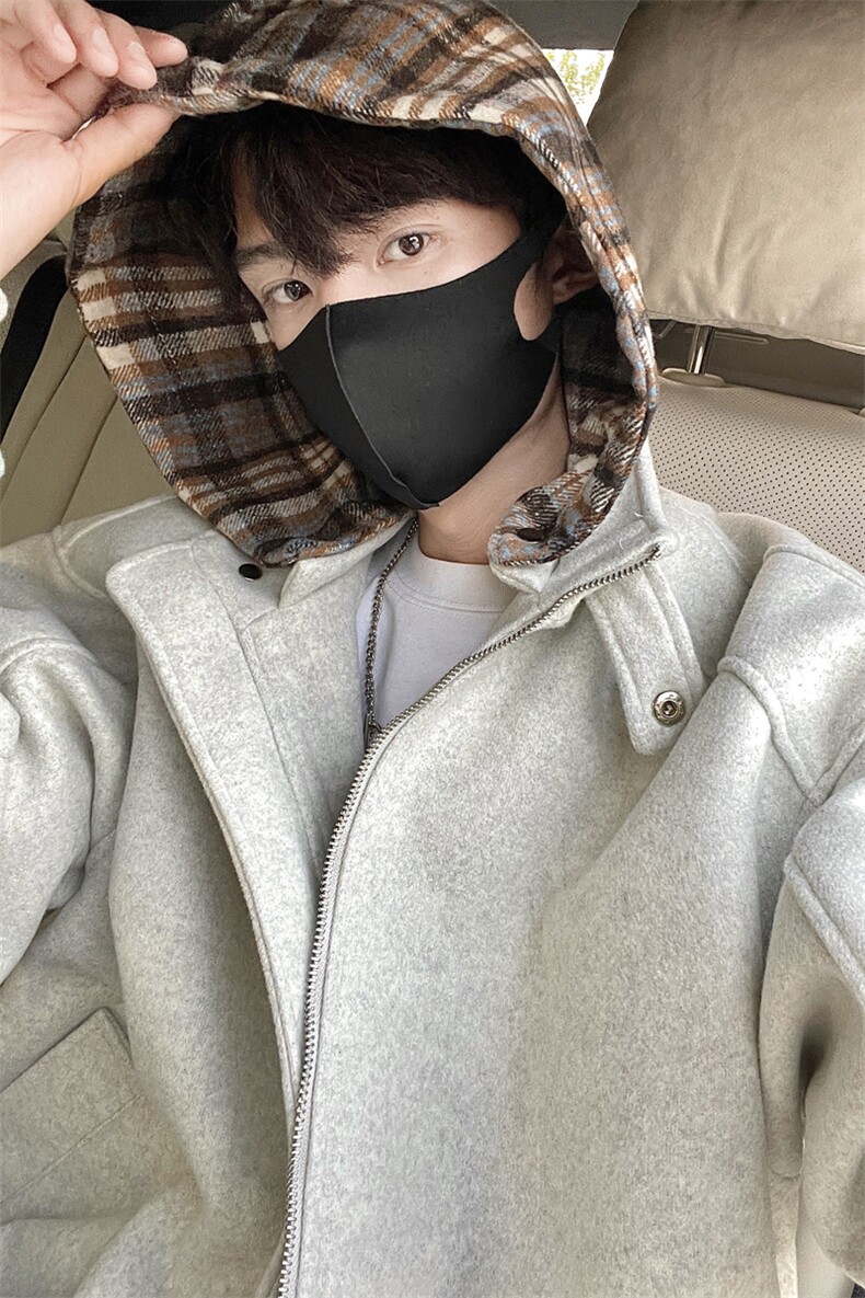 (自家图)冬装新款3呢子短款可拆卸帽cleanfit呢料棉衣TBMY01-P115,男装棉衣,星座1315