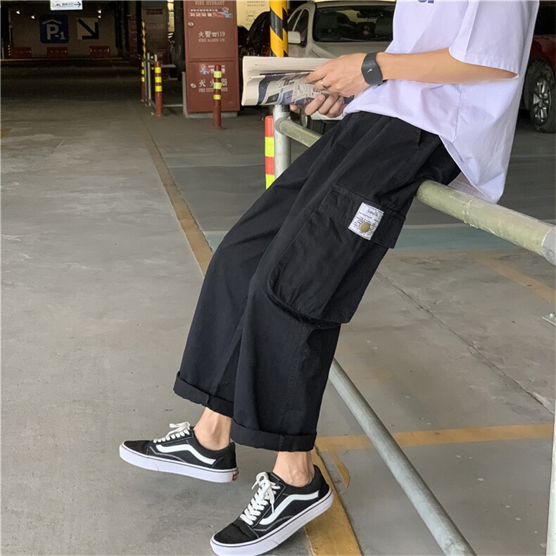 910A-K201-P45控68港风秋款工装裤宽松休闲裤情侣嘻哈街头潮流裤，男装休闲裤，星座910A
