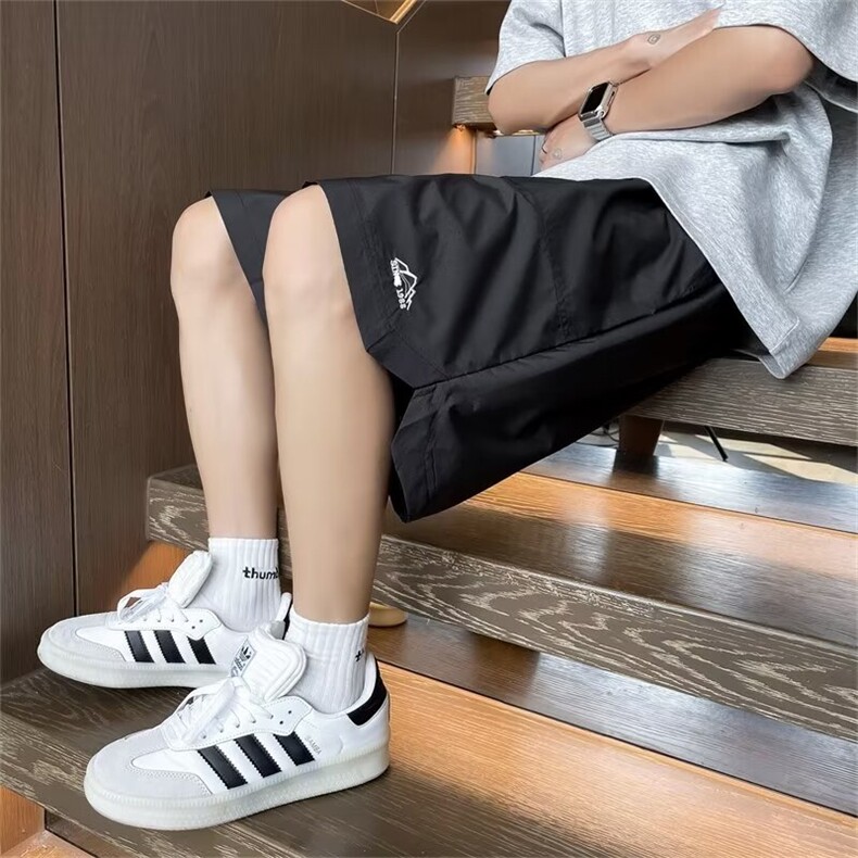 运动短裤宽松型双层网冰丝裤黑紫灰杏男装休闲短裤DBK38-P35,男装牛仔裤,星座302B-2