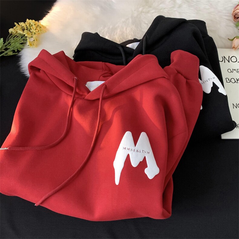发泡印花连帽卫衣男女秋冬季新款美式潮牌宽松情侣外套WY4311-P40,女装短外套,星座1008-2