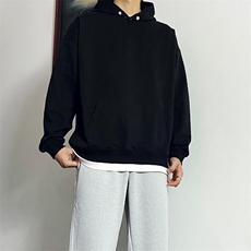 抖音得物品质二开380克全棉秋冬美式宽松两粒扣连帽卫衣CM22，男装卫衣，电商A486-1