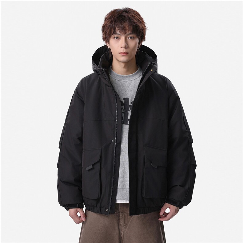 新款冬季大码羽绒棉服棉袄连帽工装韩版宽松外套A436-2533-P98,男装棉衣,电商A436
