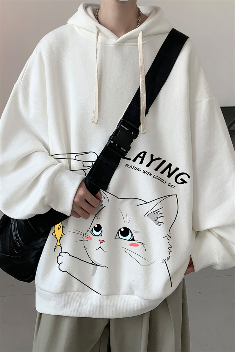 连帽卫衣男大码运动服帽衫外套WY2129-P35加绒款P40,男装卫衣,电商A040