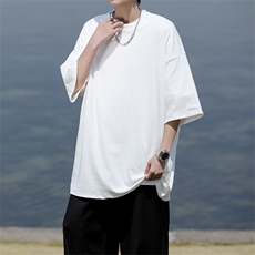 8XL-M重磅！特大码港风短袖T恤男士半袖男五分袖体恤衫DX306P40，男装T恤，电商D206-1
