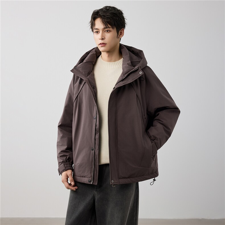 羽绒服男士秋冬季2025新款连帽加厚保暖冬装外套男上衣,男装羽绒服,电商D215