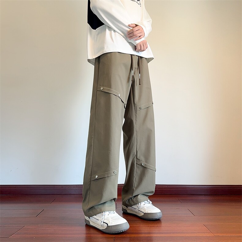 秋季铆钉休闲裤子男款青少年高街坠感潮牌百搭工装裤Z2503-P45,男装工装外套,星座610（原A335）